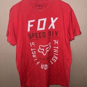 Fox Racing T Shirt Bright Red Light Size Large